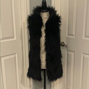 Zara Black Faux Fur Vest